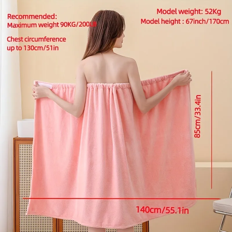 1pc Super Absorbent Tropical Geometric Pattern Oblong Purple Bath Skirt - Soft, Quick-Dry, Adjustable Shower Spa Wrap for Women - Perfect for Sauna, Beach, Pool, and Household Use with Hand Wash Only Care