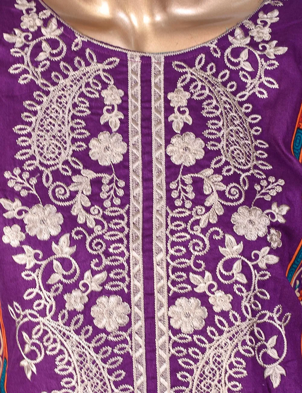 3 Pc Un-stitched Embroidered Lawn - Breezy Beach (ATL-3A-Purple)