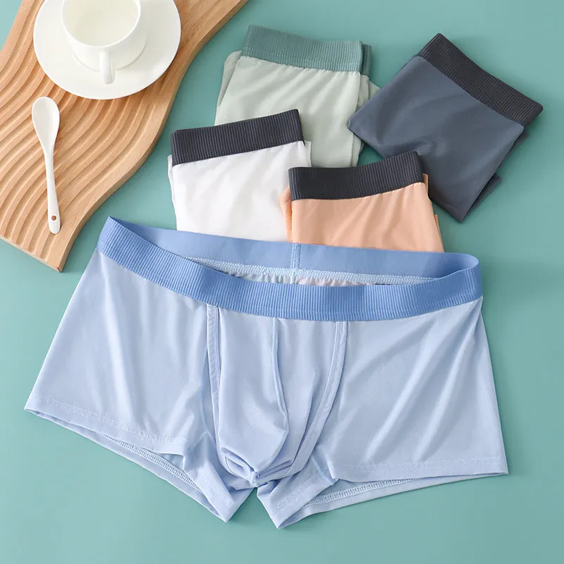 4-Pack Dual Pouch- Men's Ultra Thin Ice Silk Low-Rise Mesh Underpants - JEWYEE FL 2306