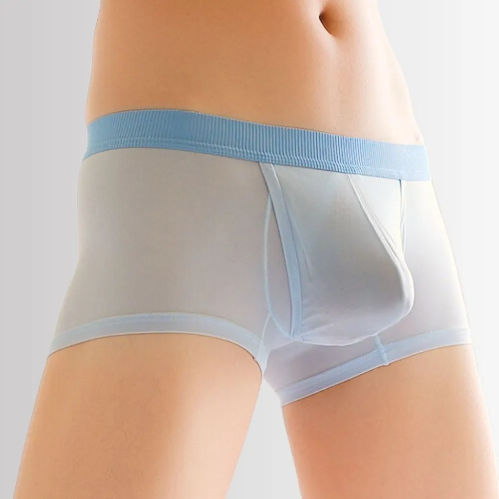 4-Pack Dual Pouch- Men's Ultra Thin Ice Silk Low-Rise Mesh Underpants - JEWYEE FL 2306