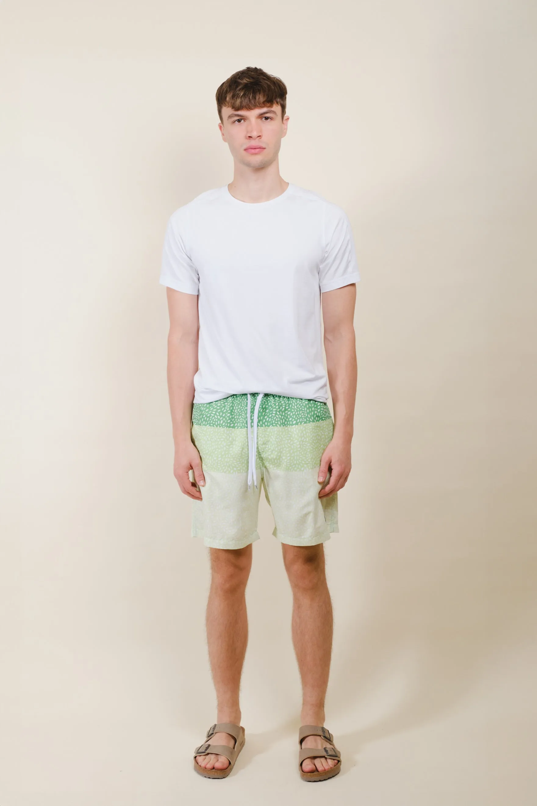 7"  Spotted Stripes Swim Short