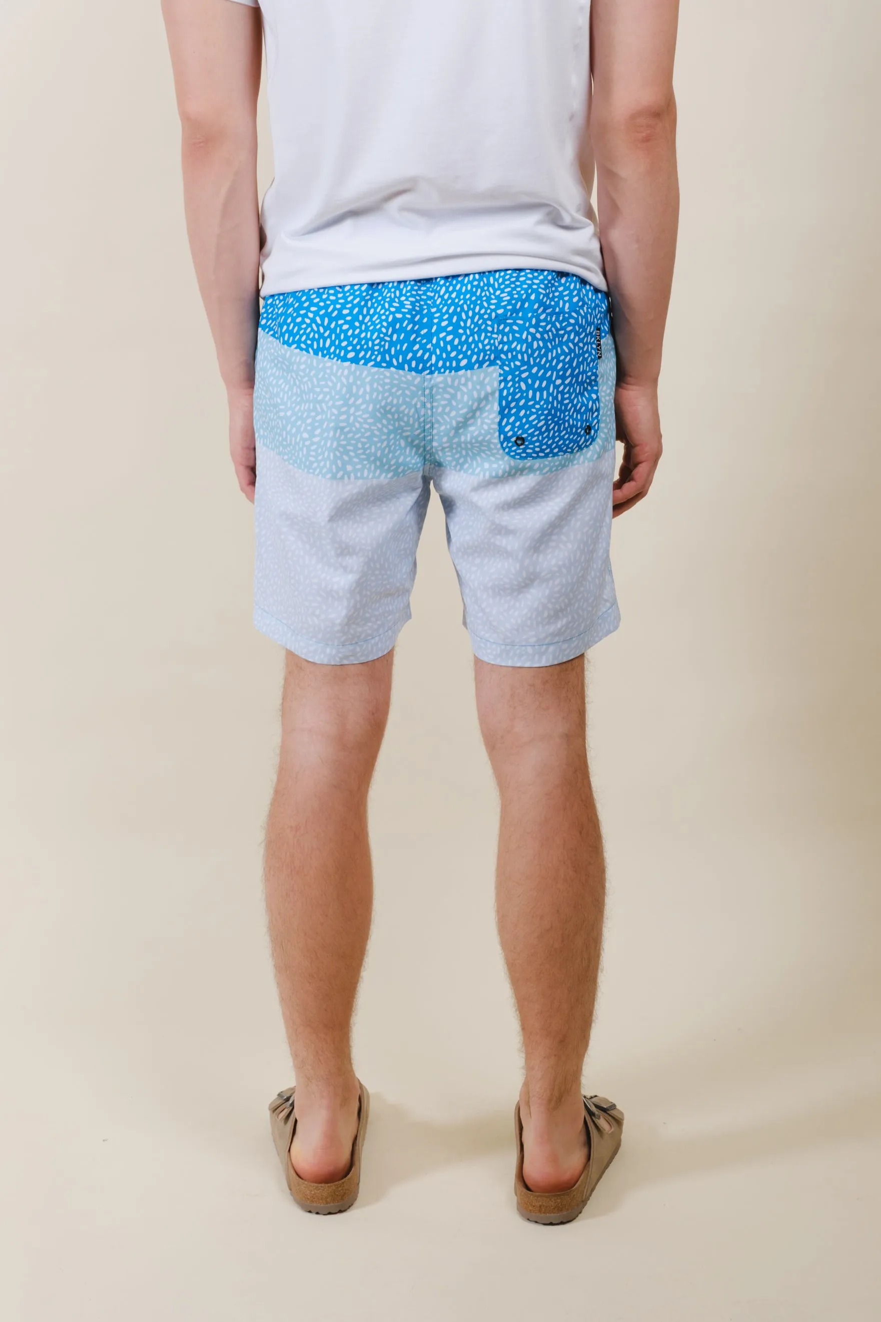 7"  Spotted Stripes Swim Short
