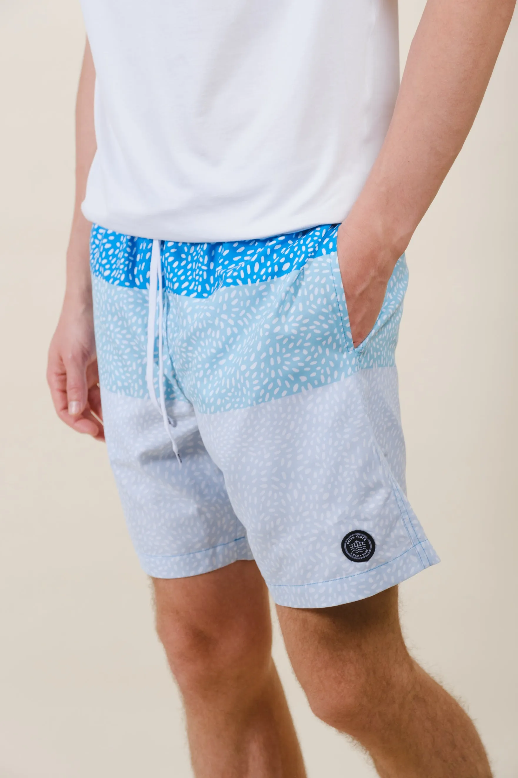 7"  Spotted Stripes Swim Short