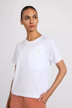 Achieve Pocket Tee with Mesh Panel - White