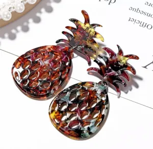 Acrylic Pineapple Shape Lightweight Stud Earrings 260-01 | Erika Williner Designs