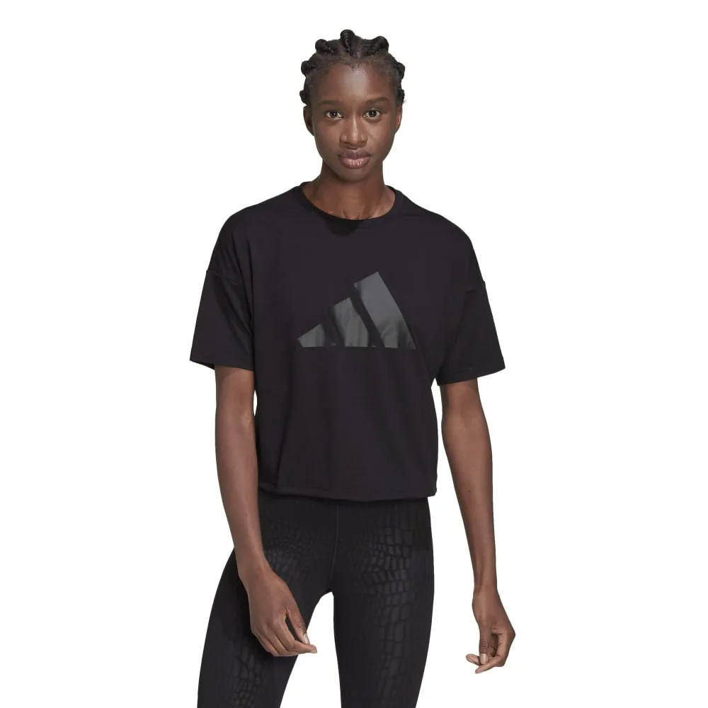 Adidas Womens Train Icons 3 Bar Logo Tee