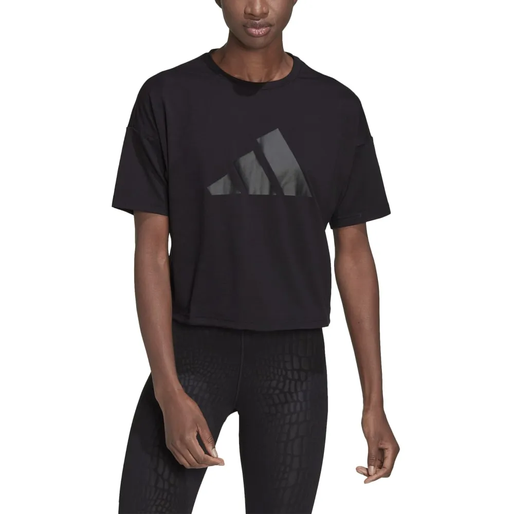 Adidas Womens Train Icons 3 Bar Logo Tee