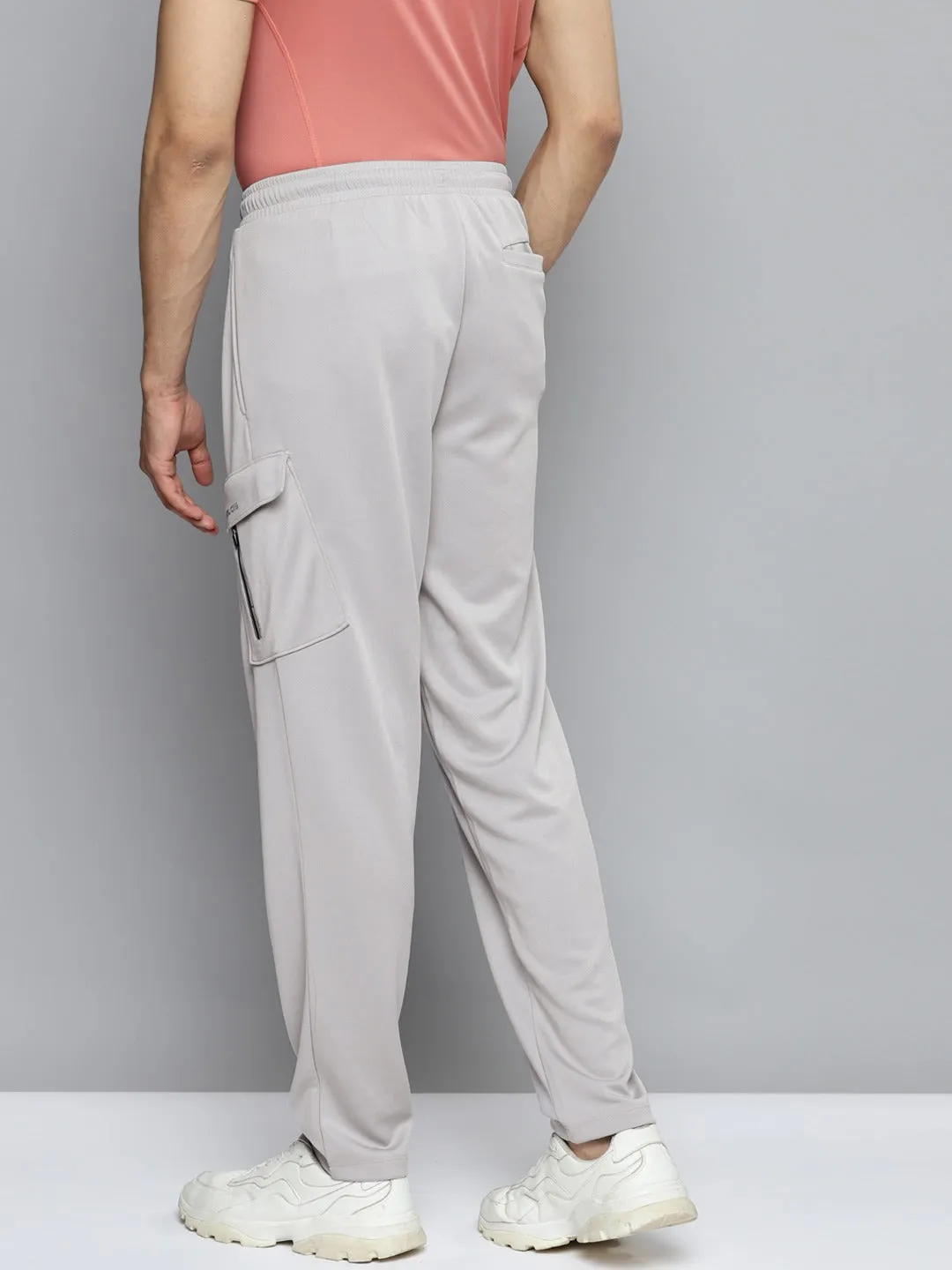 Alcis Men Grey Solid Slim Fit Mid-Rise Regular Track Pants