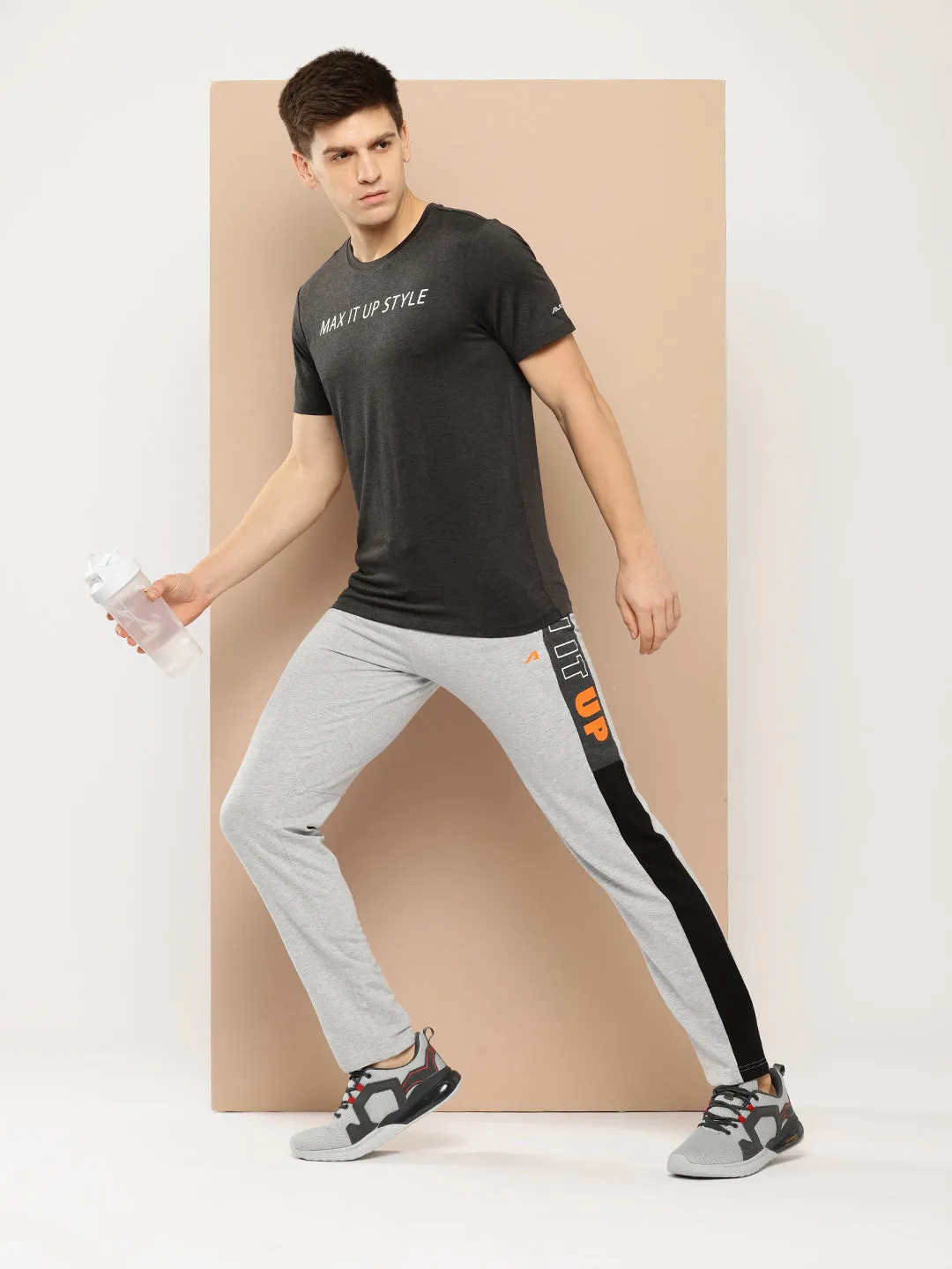 Alcis Men Light Grey Printed Pant