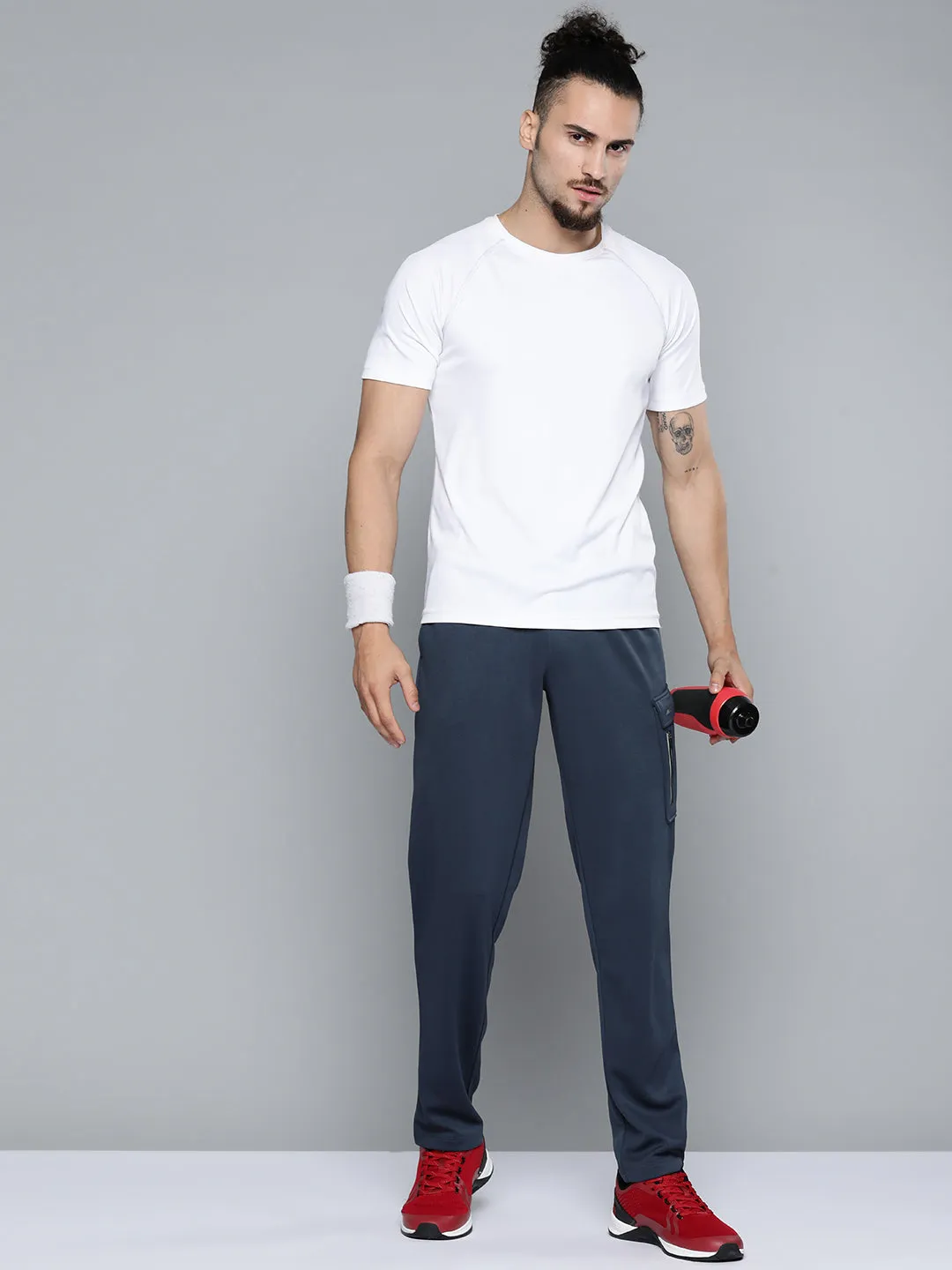 Alcis Men Navy Blue Solid Track Pants
