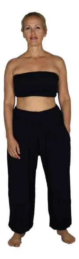 Aloha Royale - Yoga Pant and Bandeau -  Solid Black