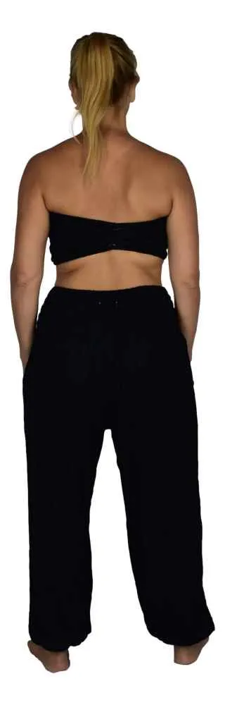 Aloha Royale - Yoga Pant and Bandeau -  Solid Black