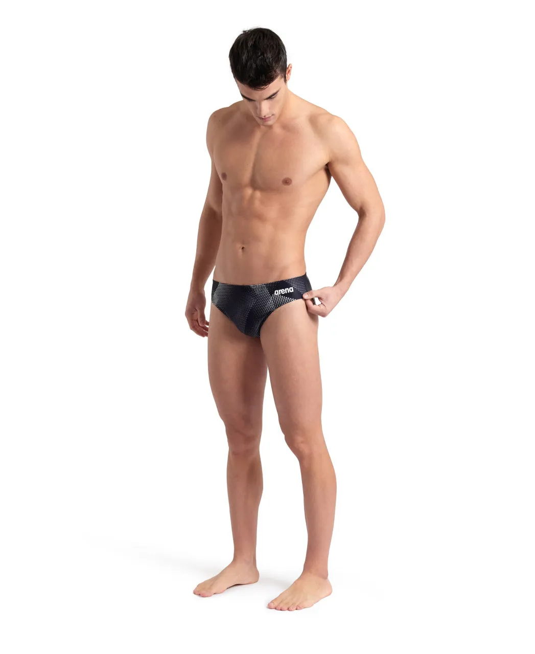 Arena Performance Men's Halftone Swim Briefs - Black