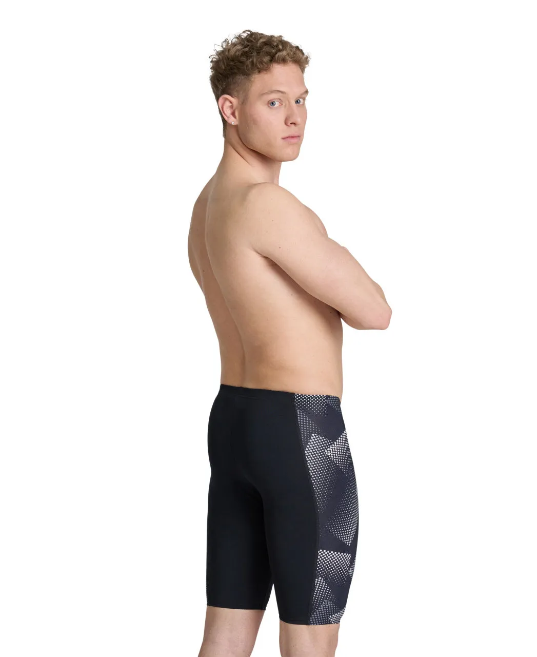 Arena Performance Men's Halftone Swim Jammer - Black