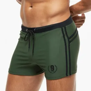 Army Green Racing Trunks Swimsuit
