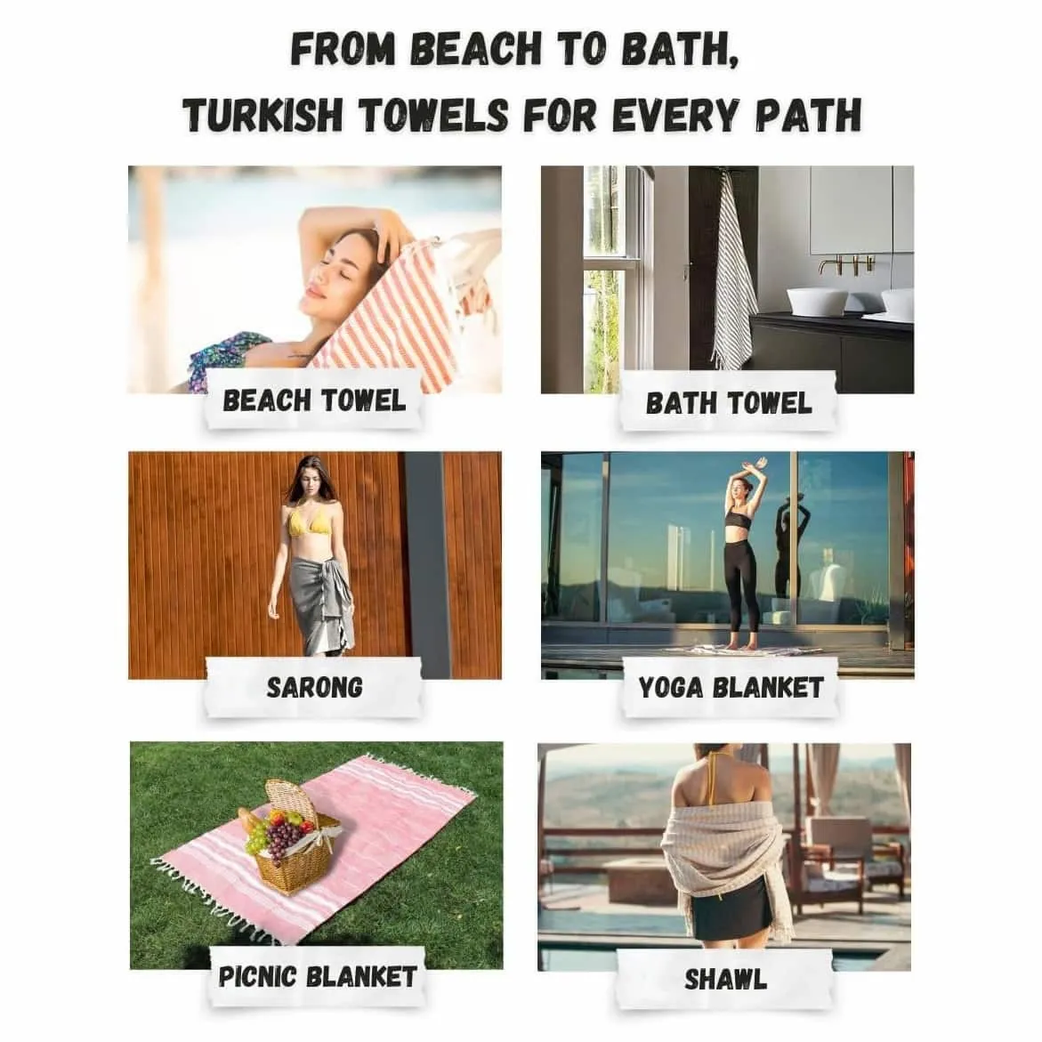 Arpa Peshtemal Beach and Bath Towel - Gray