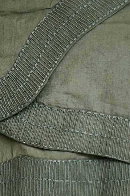Bahia Cropped Tank in Verde Fossil