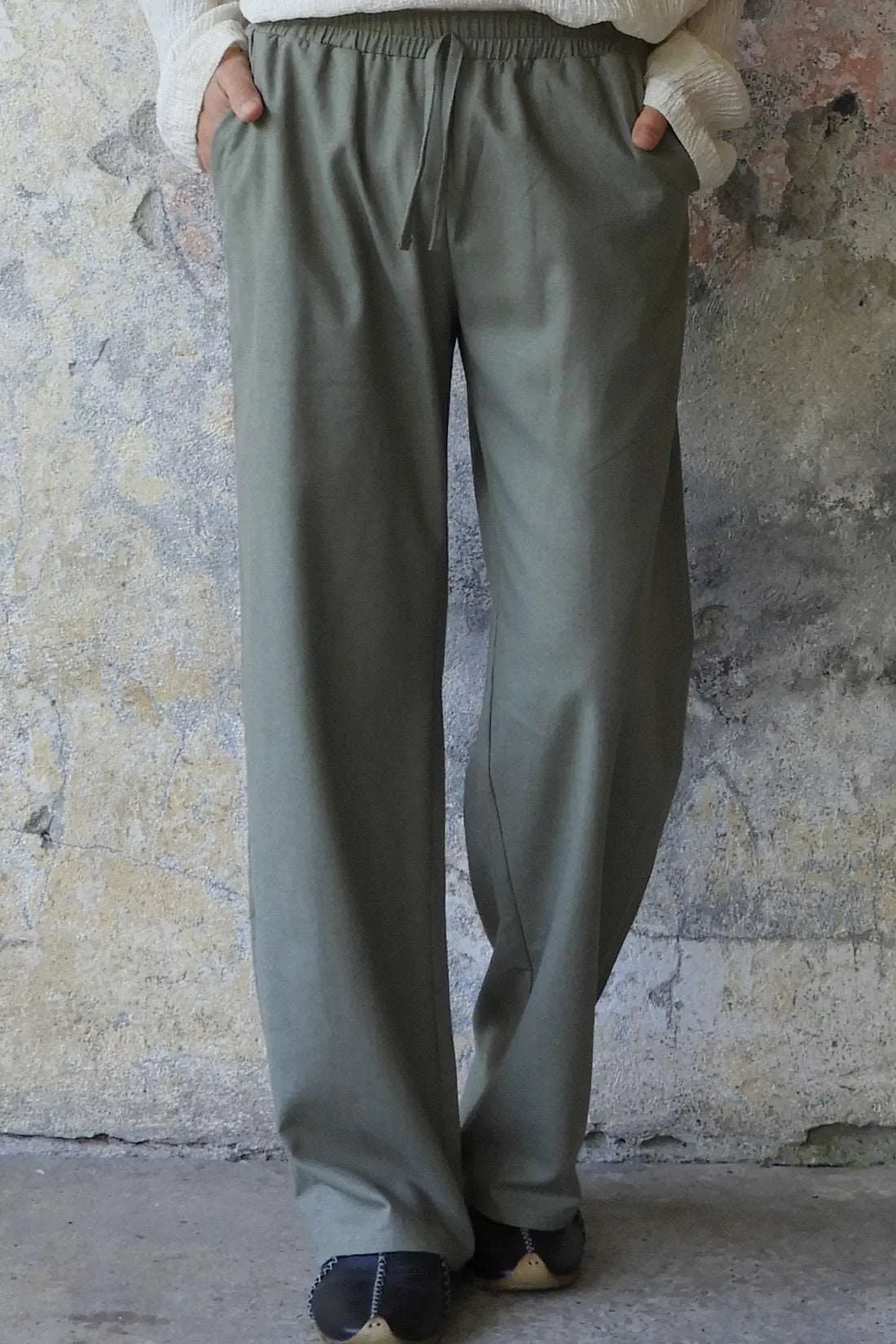 BEACH Men's Linen Blend Pants (Burnt Orange, Green Almond)