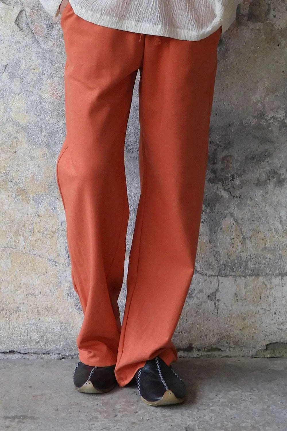 BEACH Men's Linen Blend Pants (Burnt Orange, Green Almond)