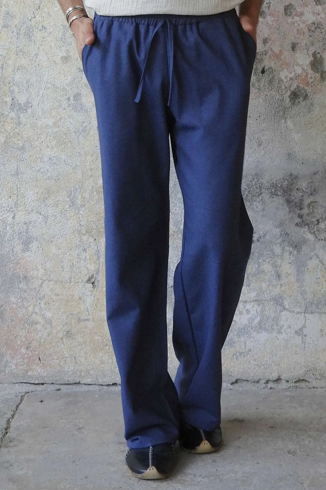 BEACH Men's Linen Blend Pants (Dark Gray, Indigo Blue)