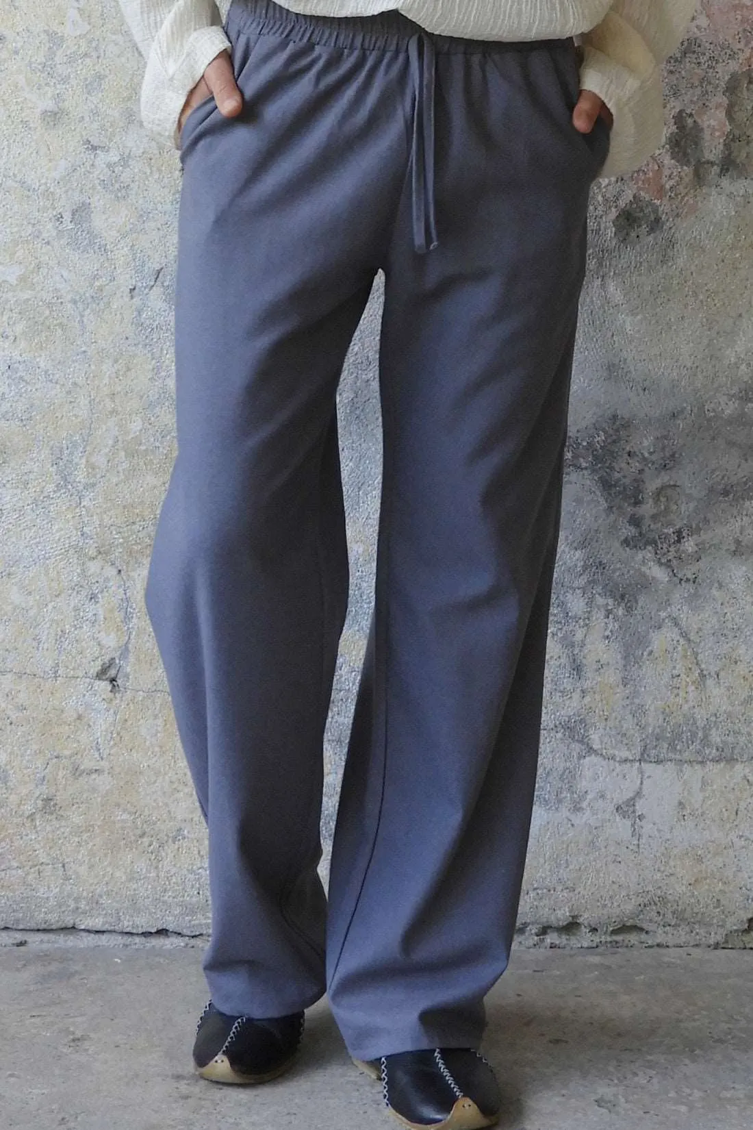 BEACH Men's Linen Blend Pants (Dark Gray, Indigo Blue)
