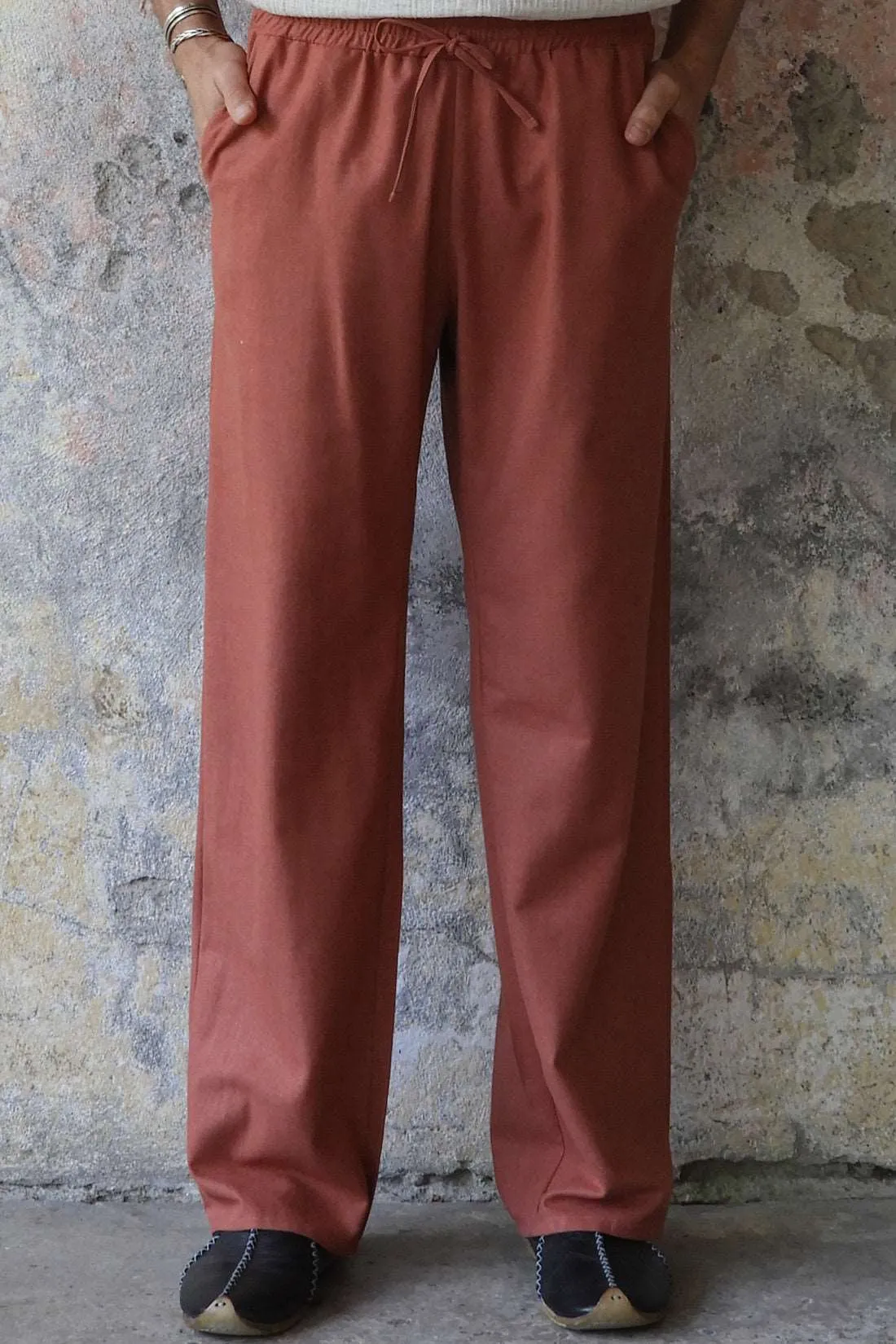 BEACH Men's Linen Blend Pants (Windsor Tan, Terra Cotta)
