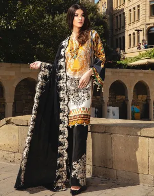 Beautiful Indian designer linen dress in yellow and black color # P2410