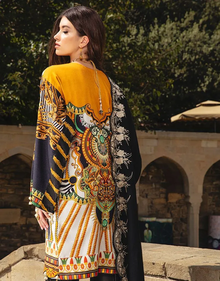 Beautiful Indian designer linen dress in yellow and black color # P2410