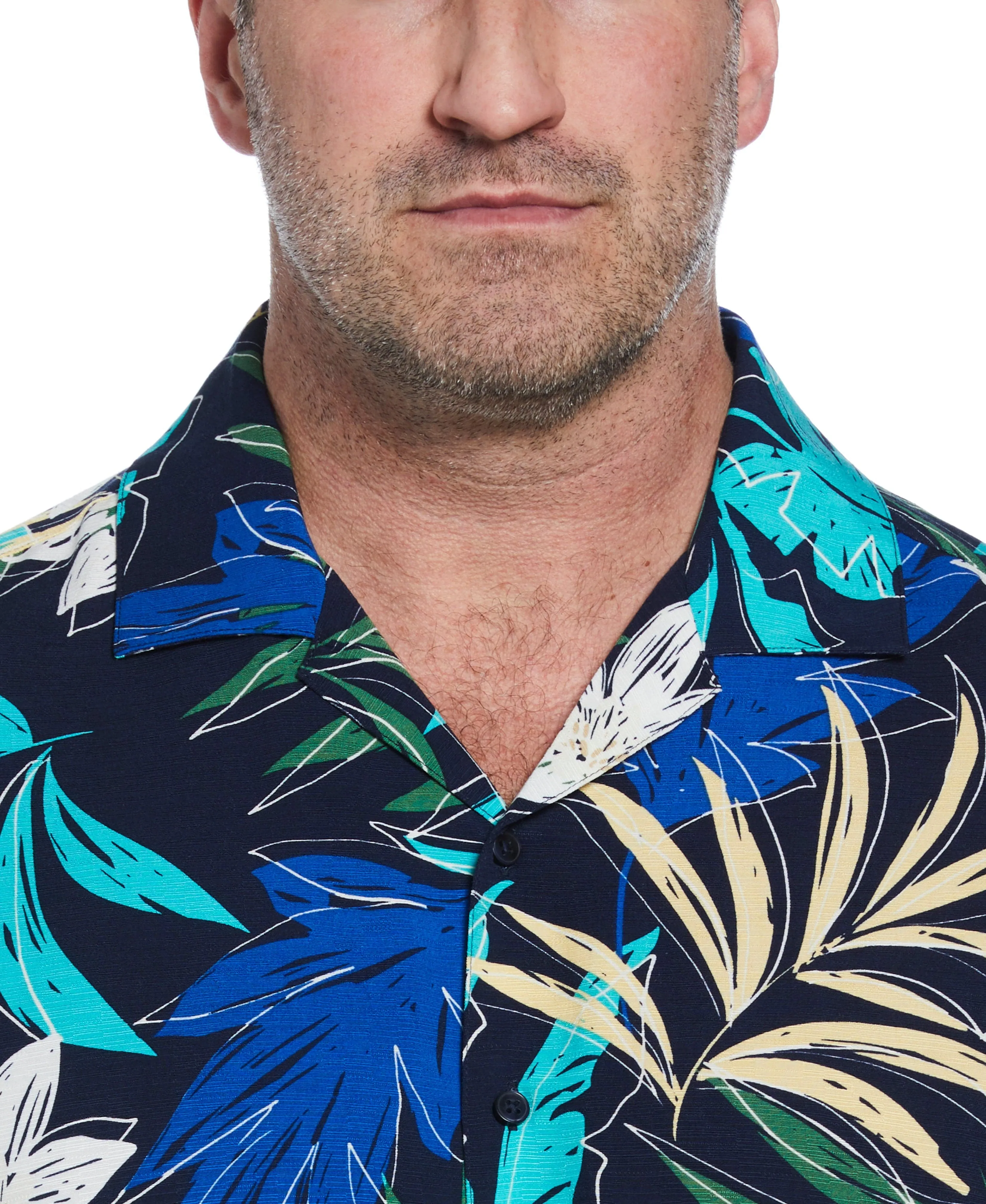 Big & Tall All-Over Tropical Print Shirt