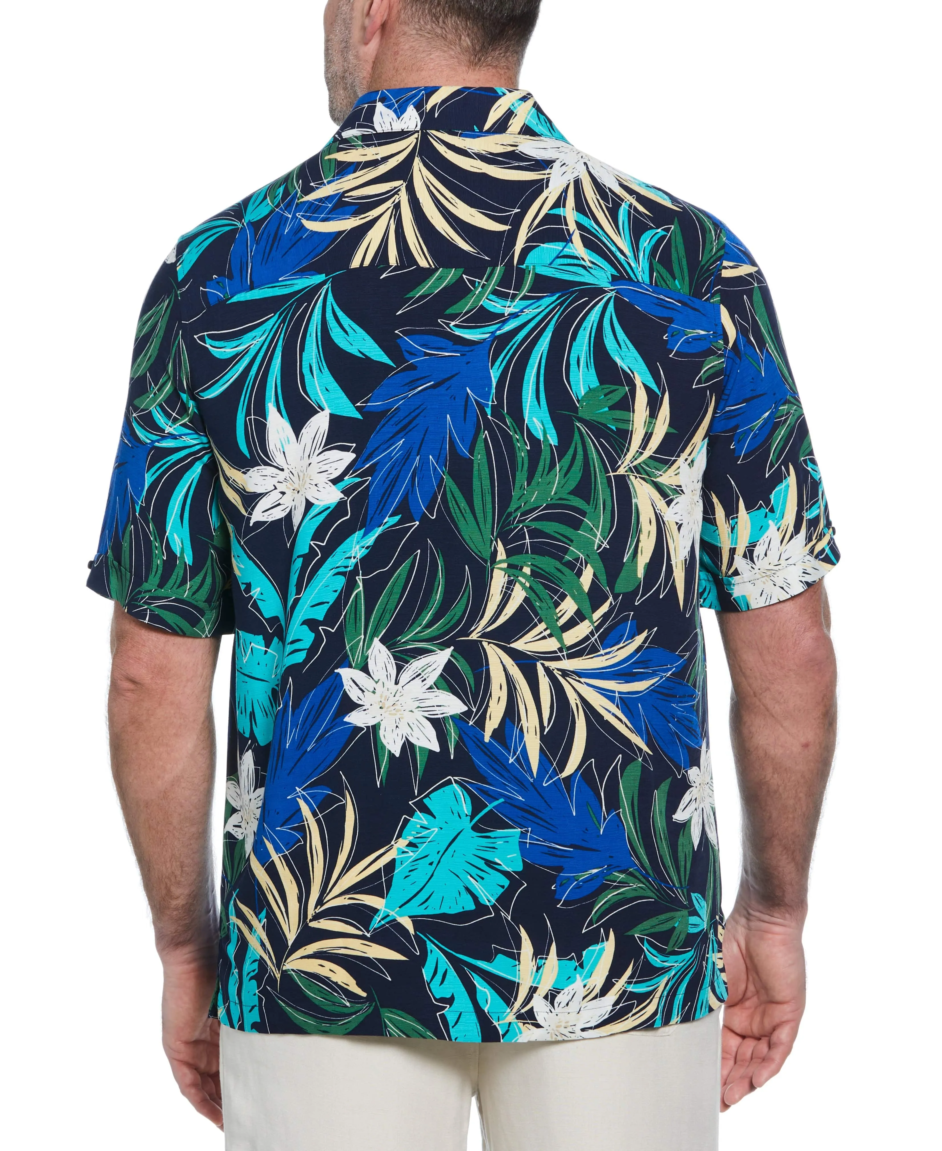 Big & Tall All-Over Tropical Print Shirt