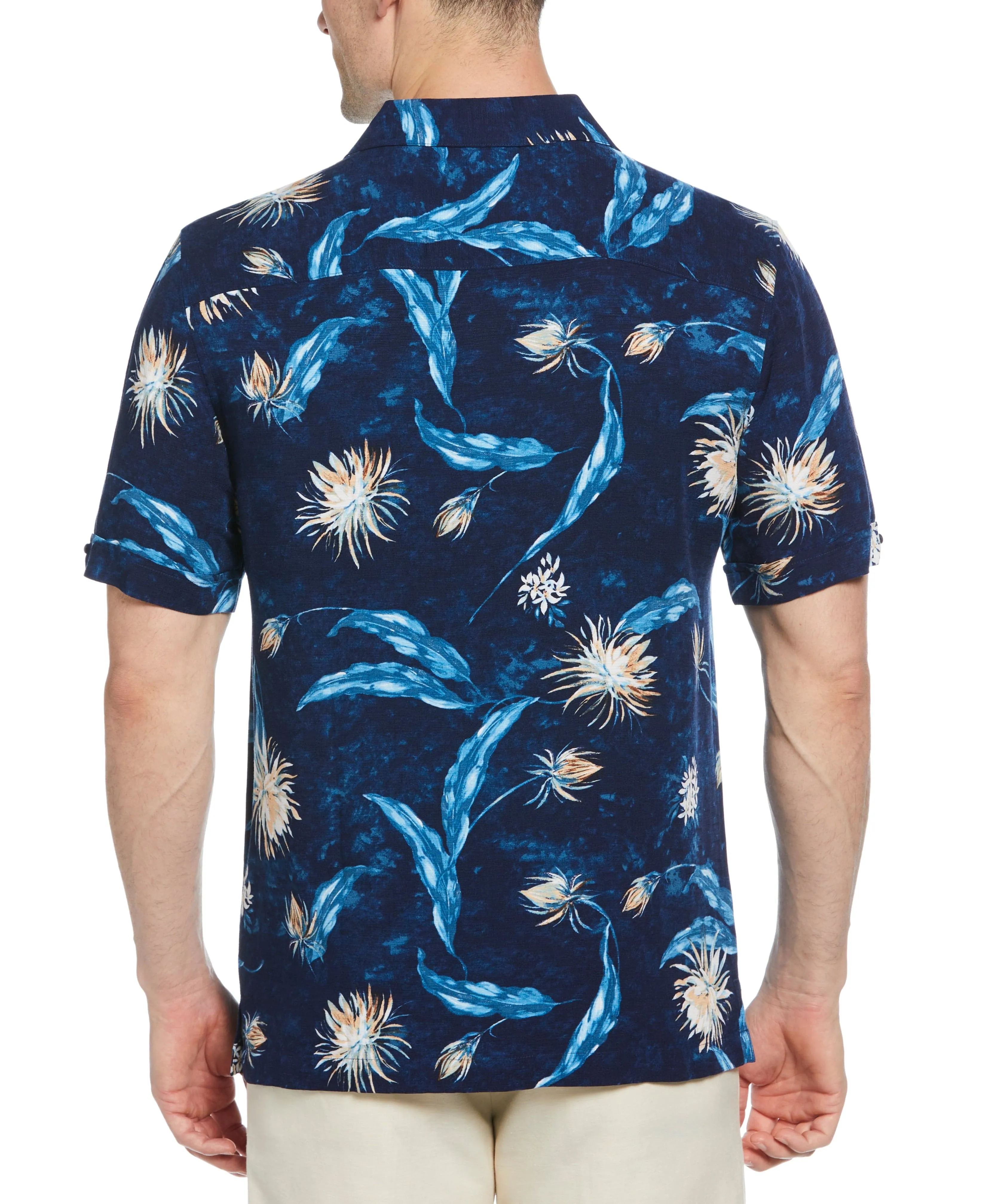 Big & Tall Floral Print Cuban Collar Shirt
