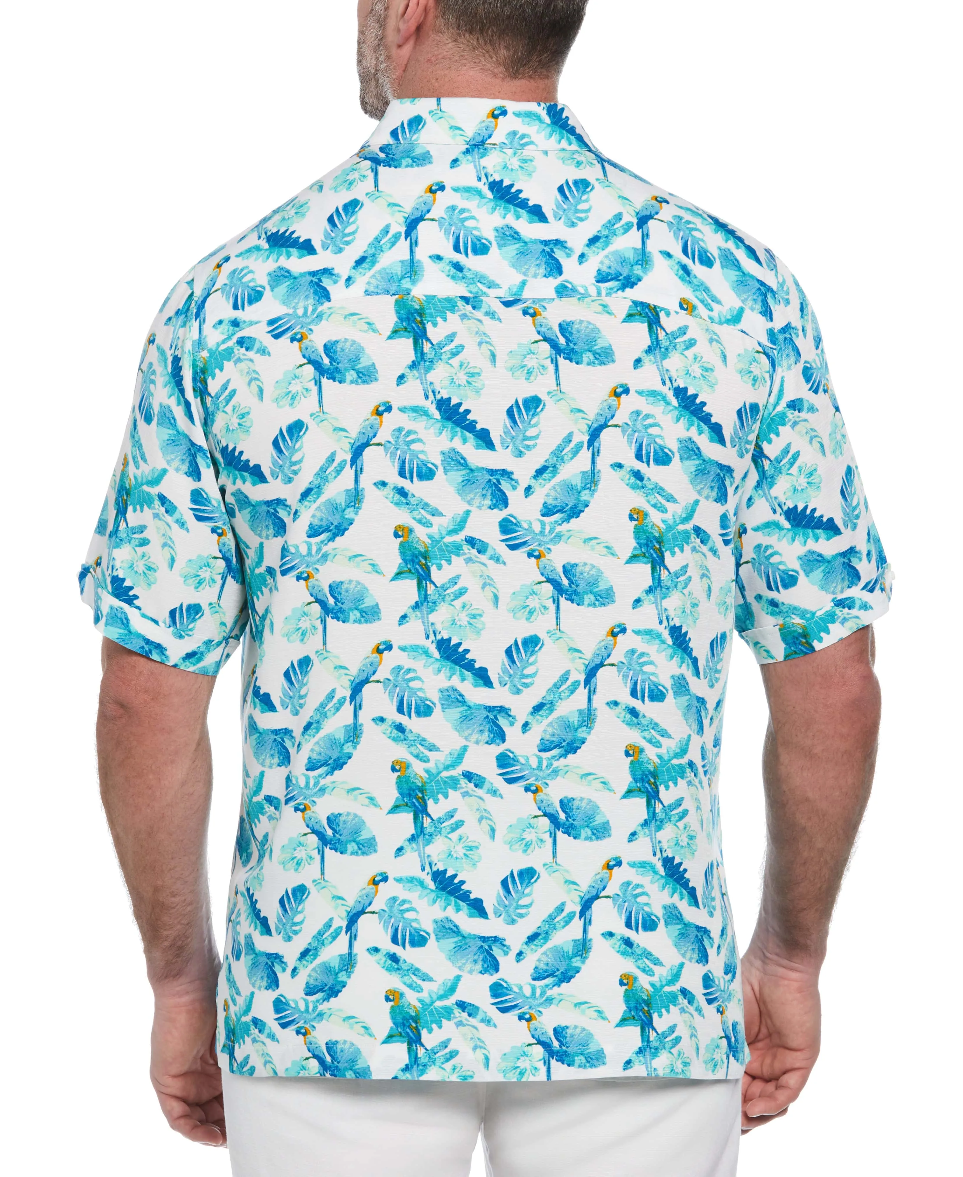 Big & Tall Tropical Parrot Print Shirt