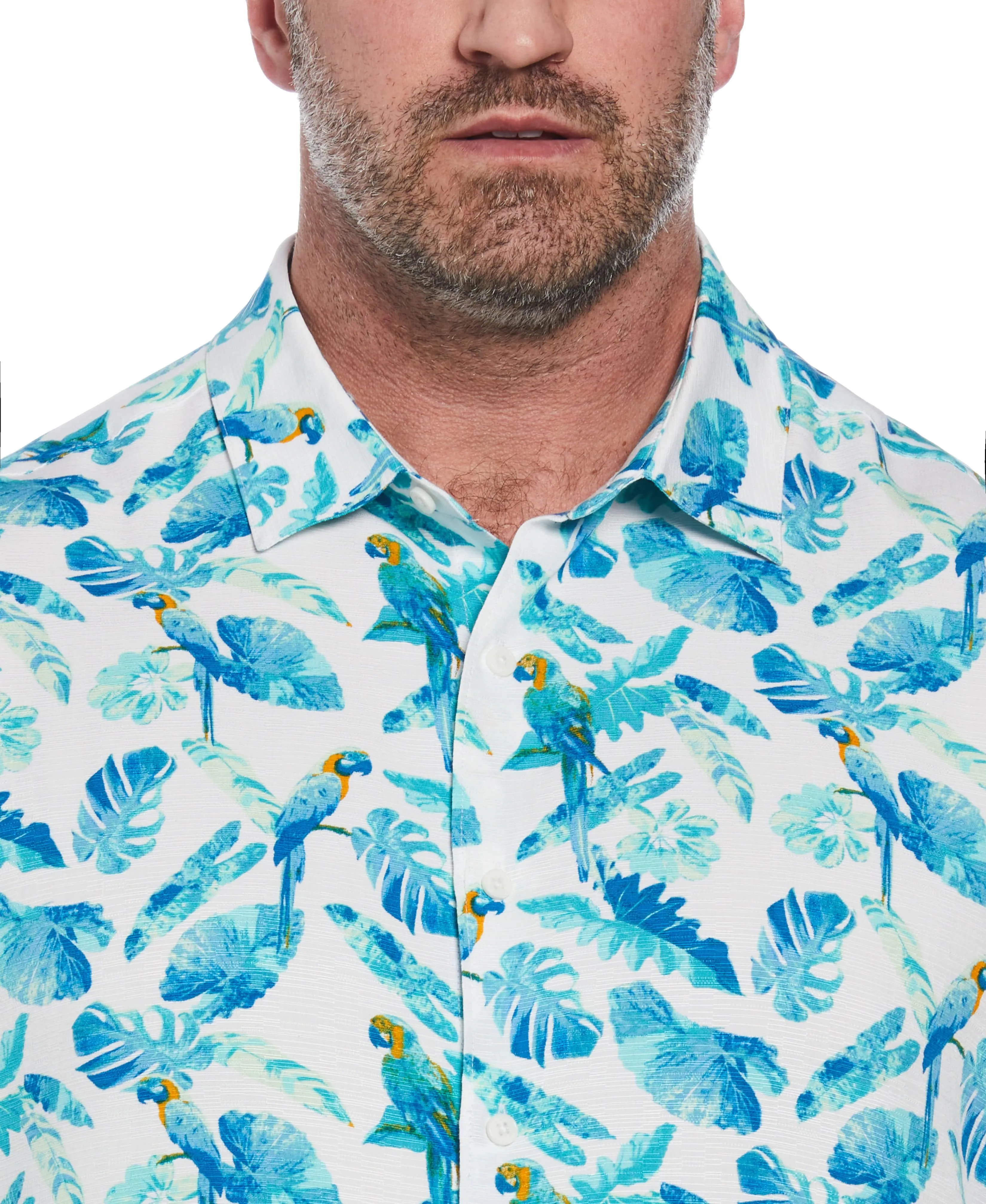 Big & Tall Tropical Parrot Print Shirt