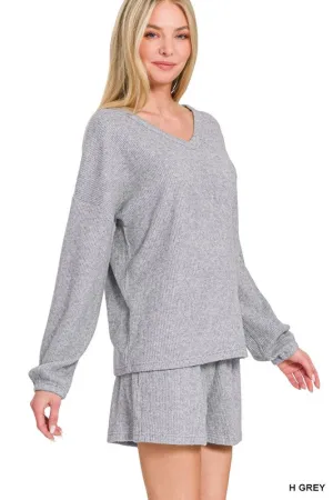 Bingo Grey Fleece Tee Shorts Set