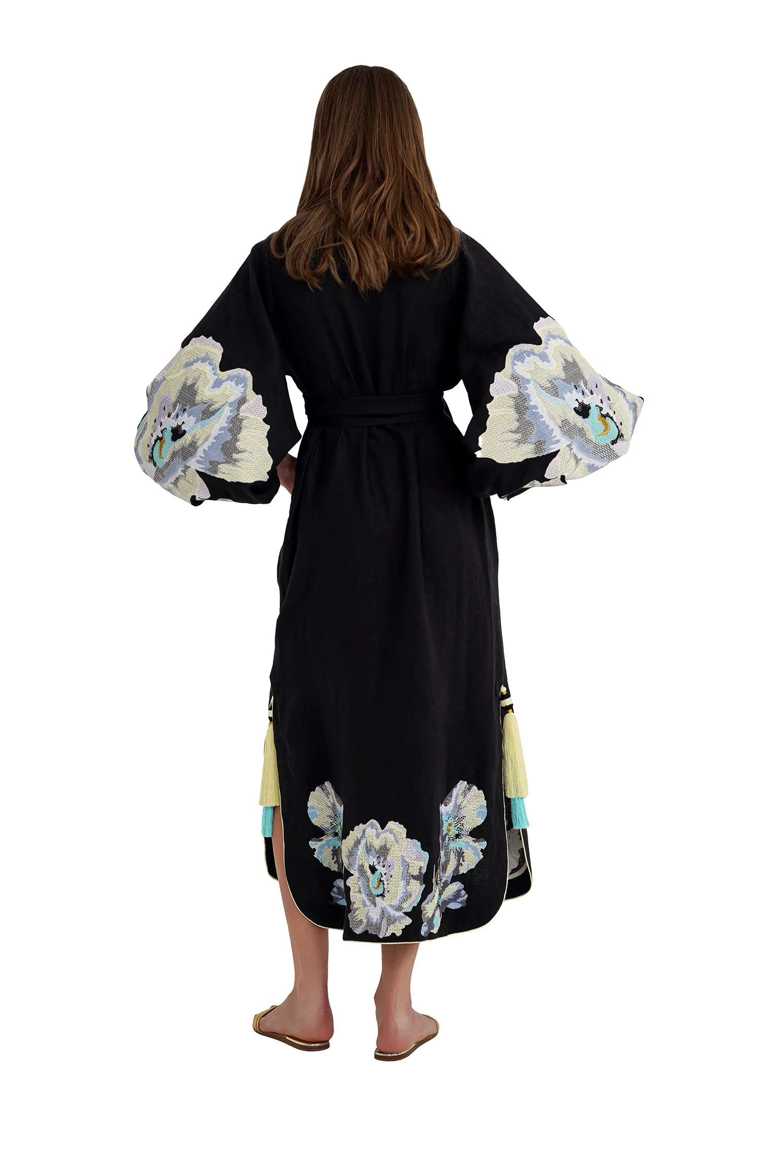 Black embroidered dress