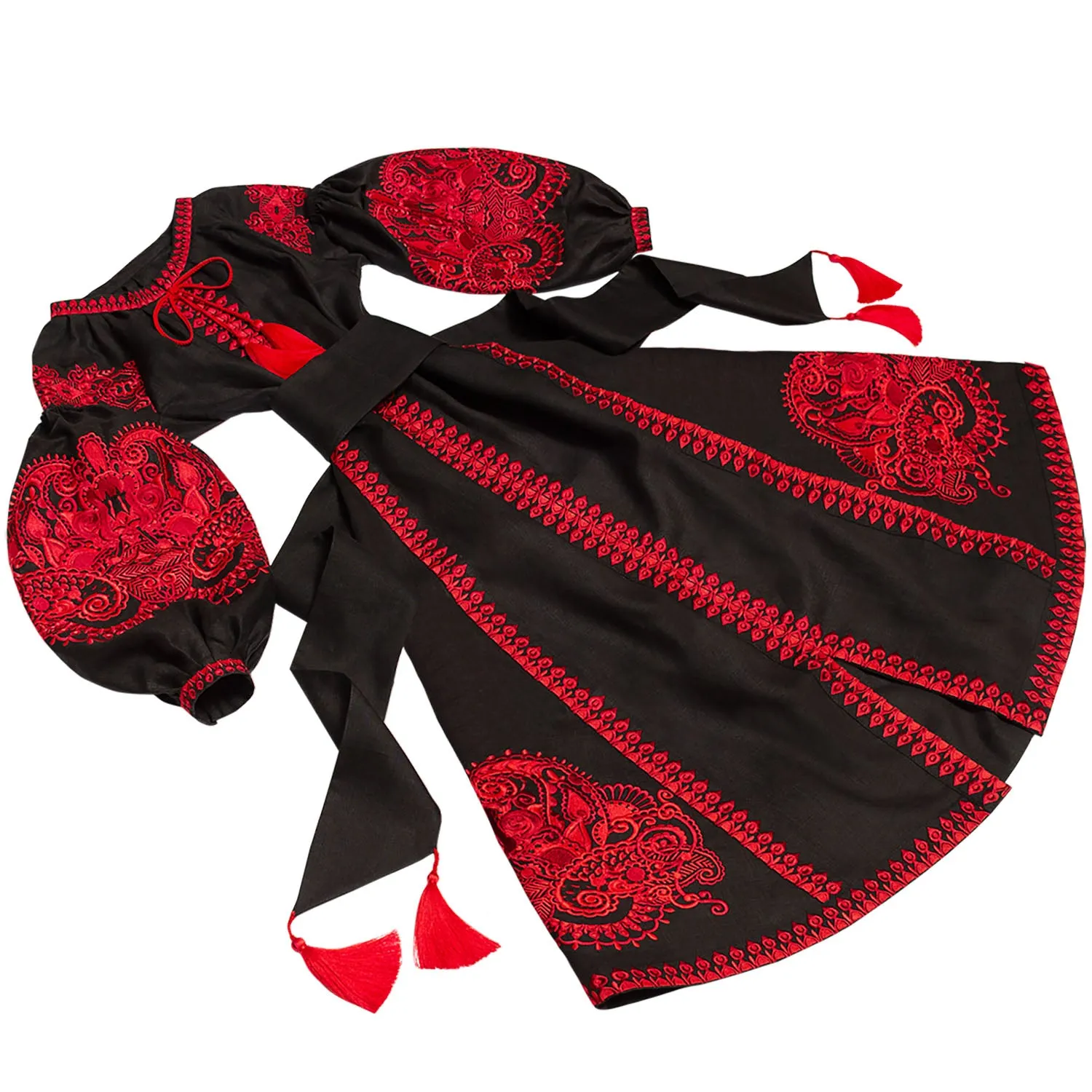 Black embroidered dress