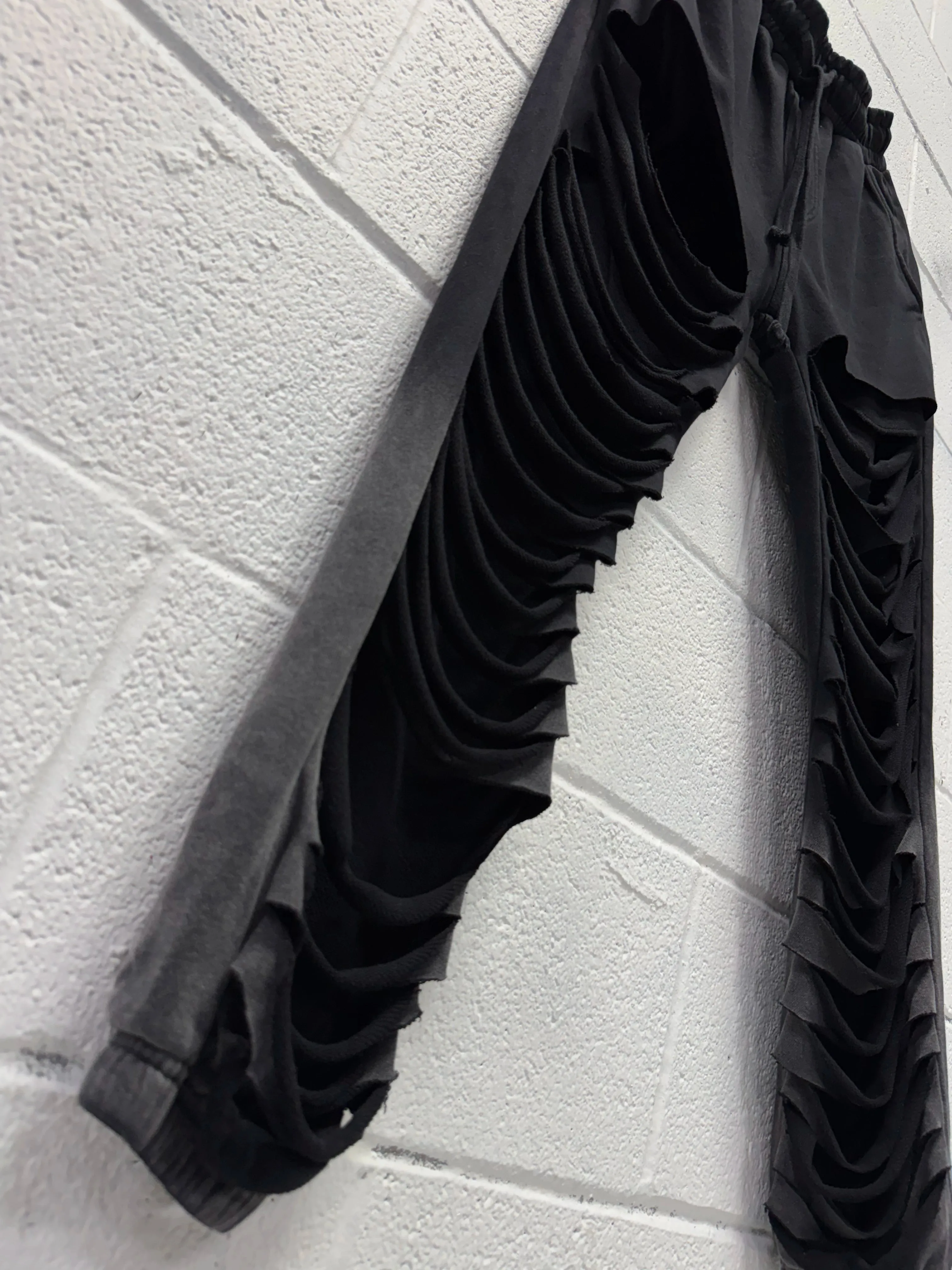 BLACK FADED ROAD RASH JOGGERS