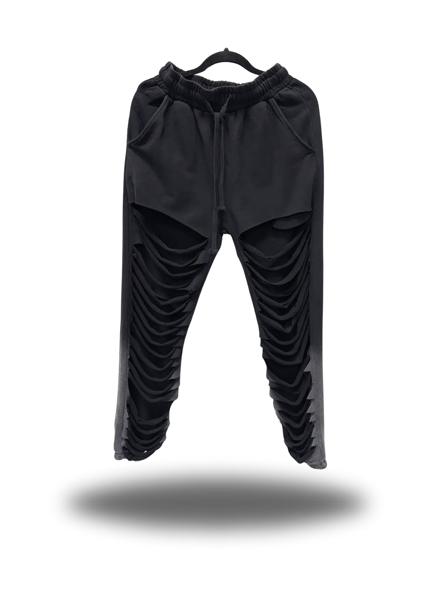 BLACK FADED ROAD RASH JOGGERS