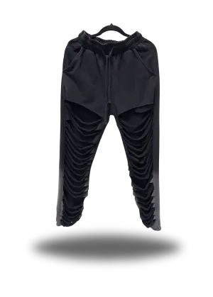 BLACK FADED ROAD RASH JOGGERS