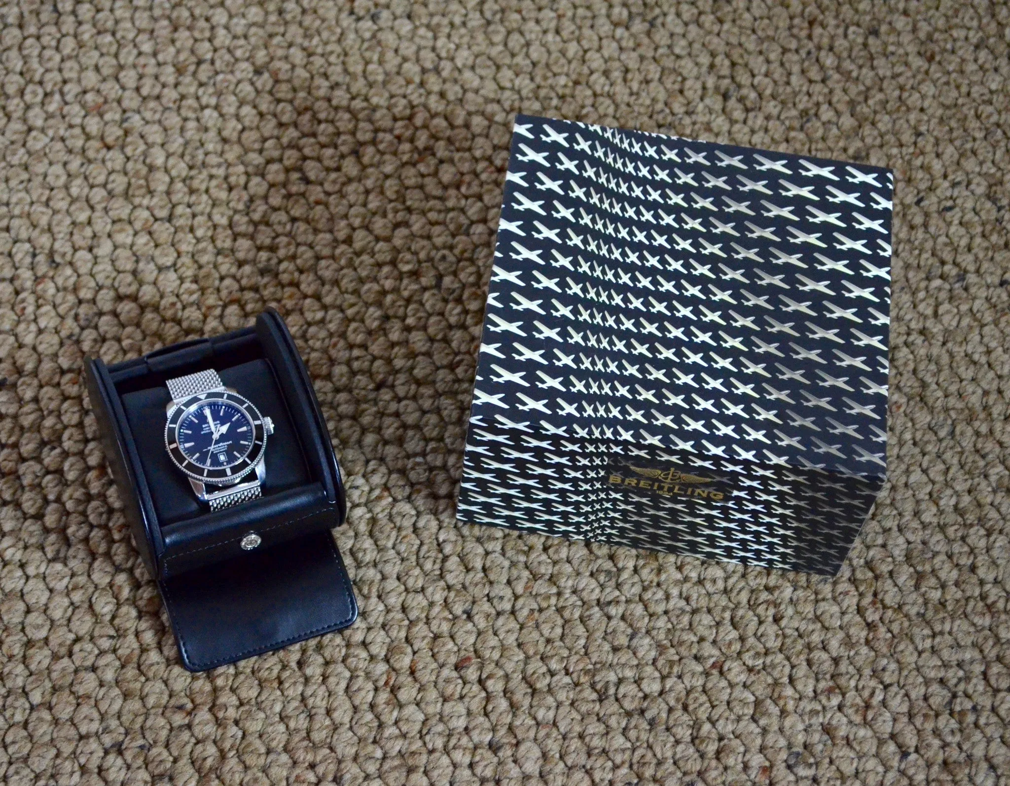 Breitling Super Ocean Heritage 46 Automatic A17320 Steel Mesh Wristwatch