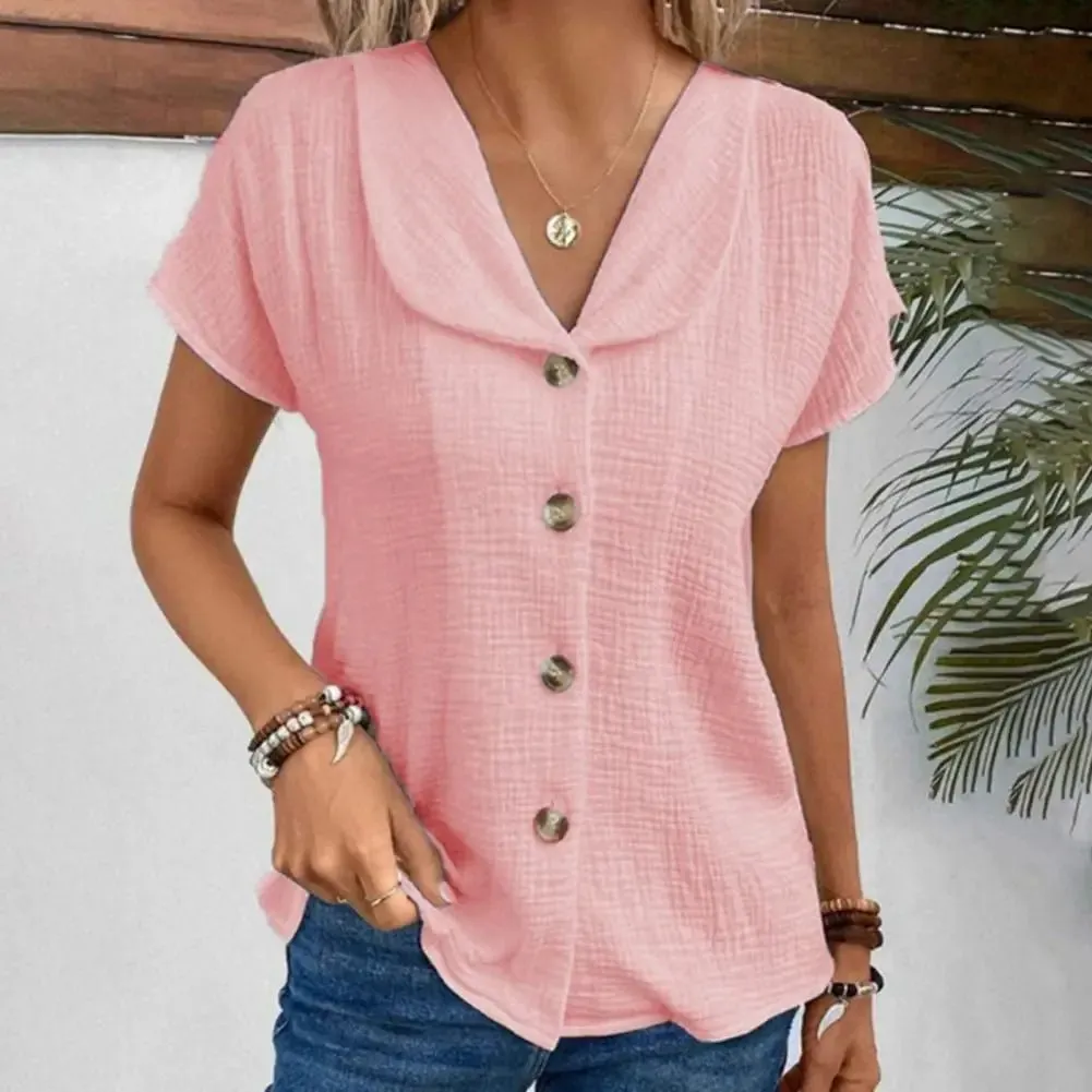 Button-Up Blouse – Soft Cotton – Light & Casual Everyday Look