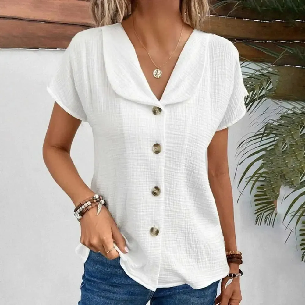 Button-Up Blouse – Soft Cotton – Light & Casual Everyday Look