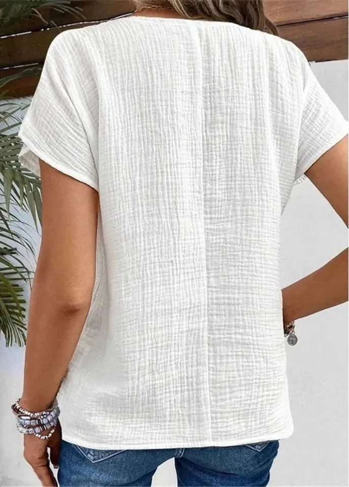 Button-Up Blouse – Soft Cotton – Light & Casual Everyday Look
