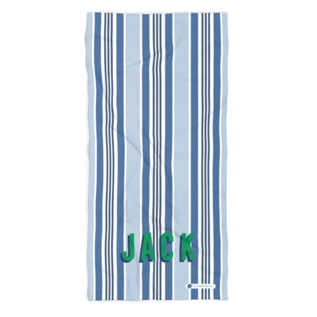 Capri Stripe Blue Beach Towel
