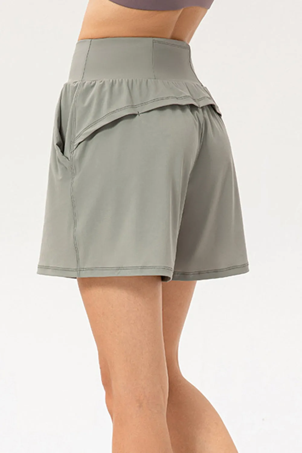Carol Pocketed Elastic Waist Active Shorts