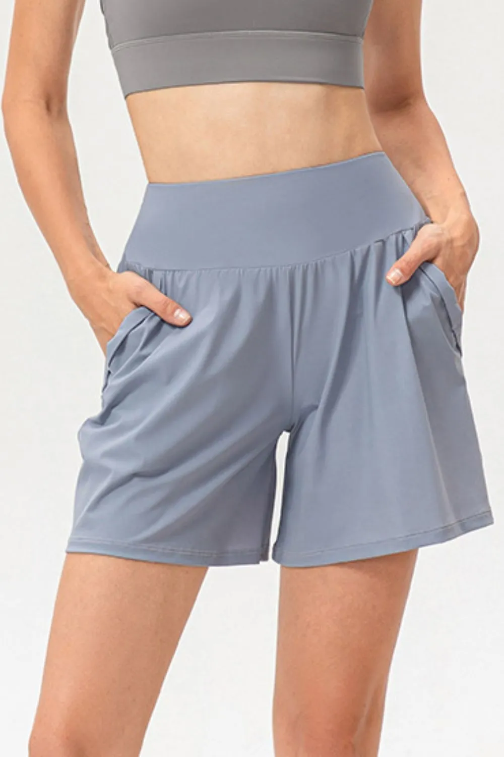 Carol Pocketed Elastic Waist Active Shorts