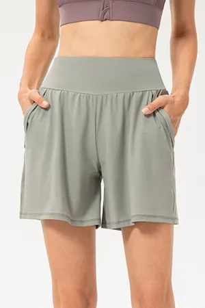 Carol Pocketed Elastic Waist Active Shorts