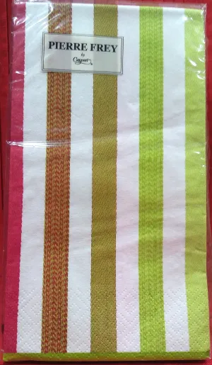 CASPARI SABLE GREEN STRIPED PAPER GUEST TOWELS