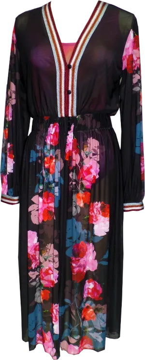 Chemise Flowers Duster w/ Trim