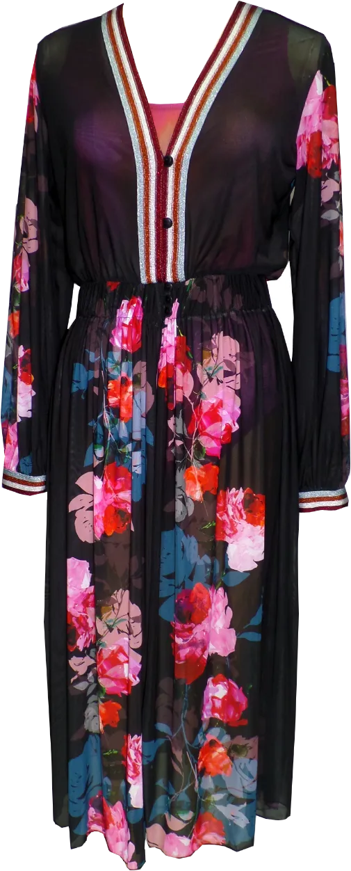 Chemise Flowers Duster w/ Trim